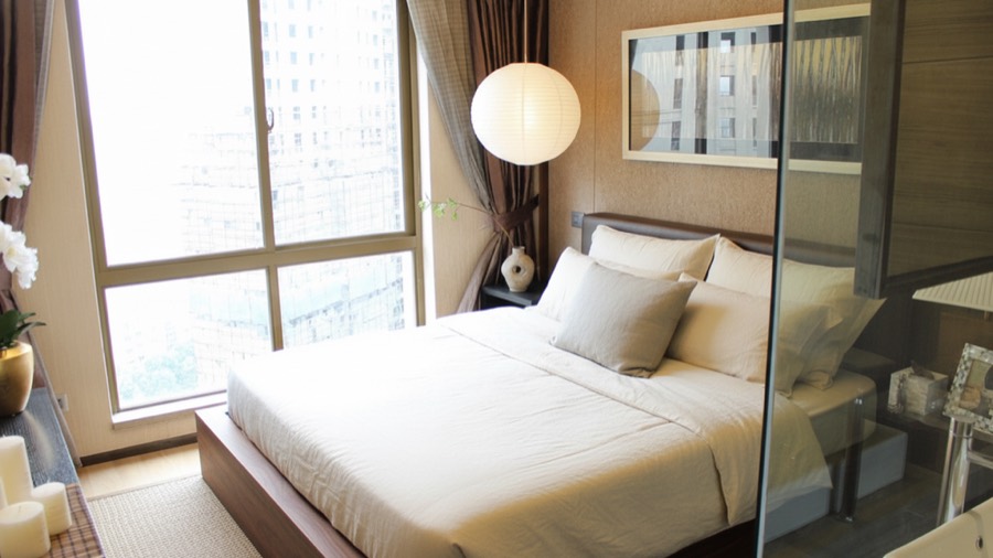 The same room redesigned in japandi style