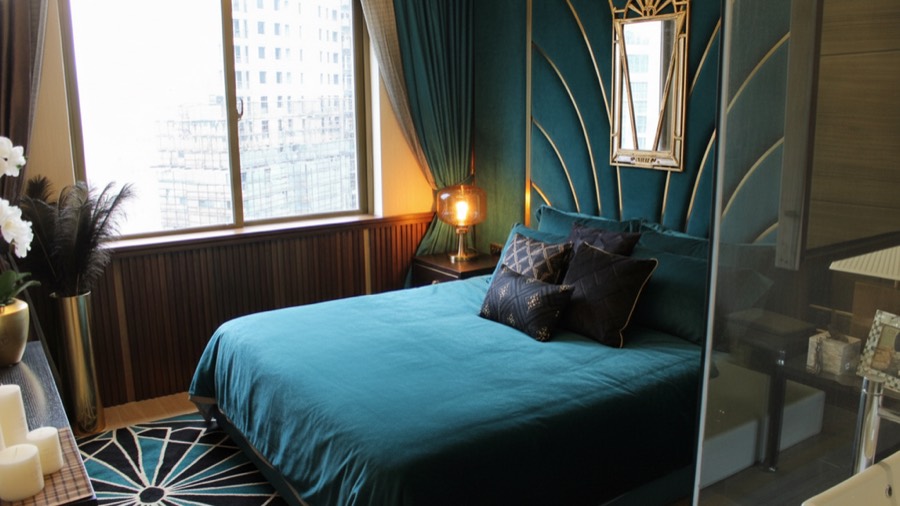 The same room redesigned in art deco style